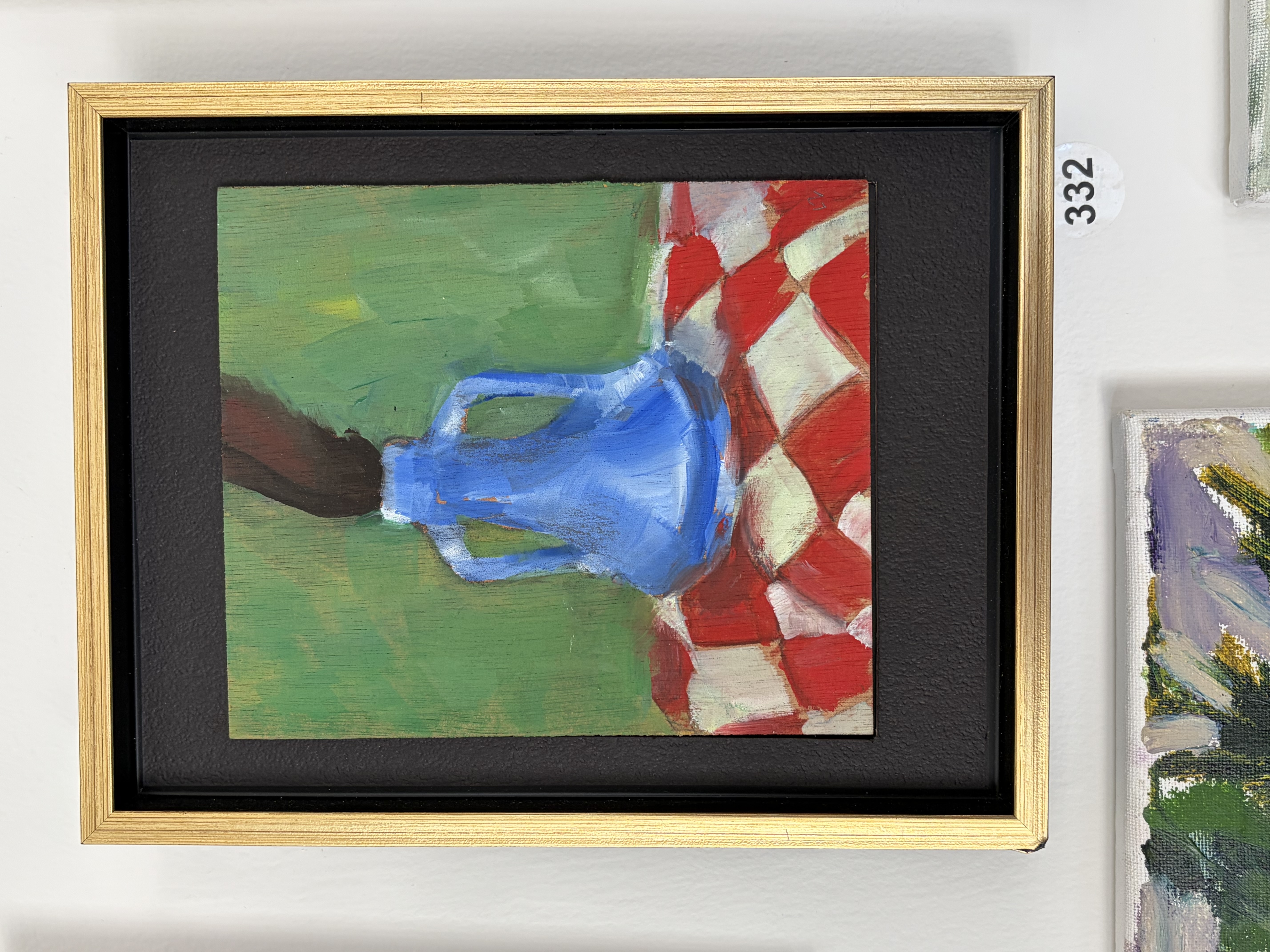 small checkered blue