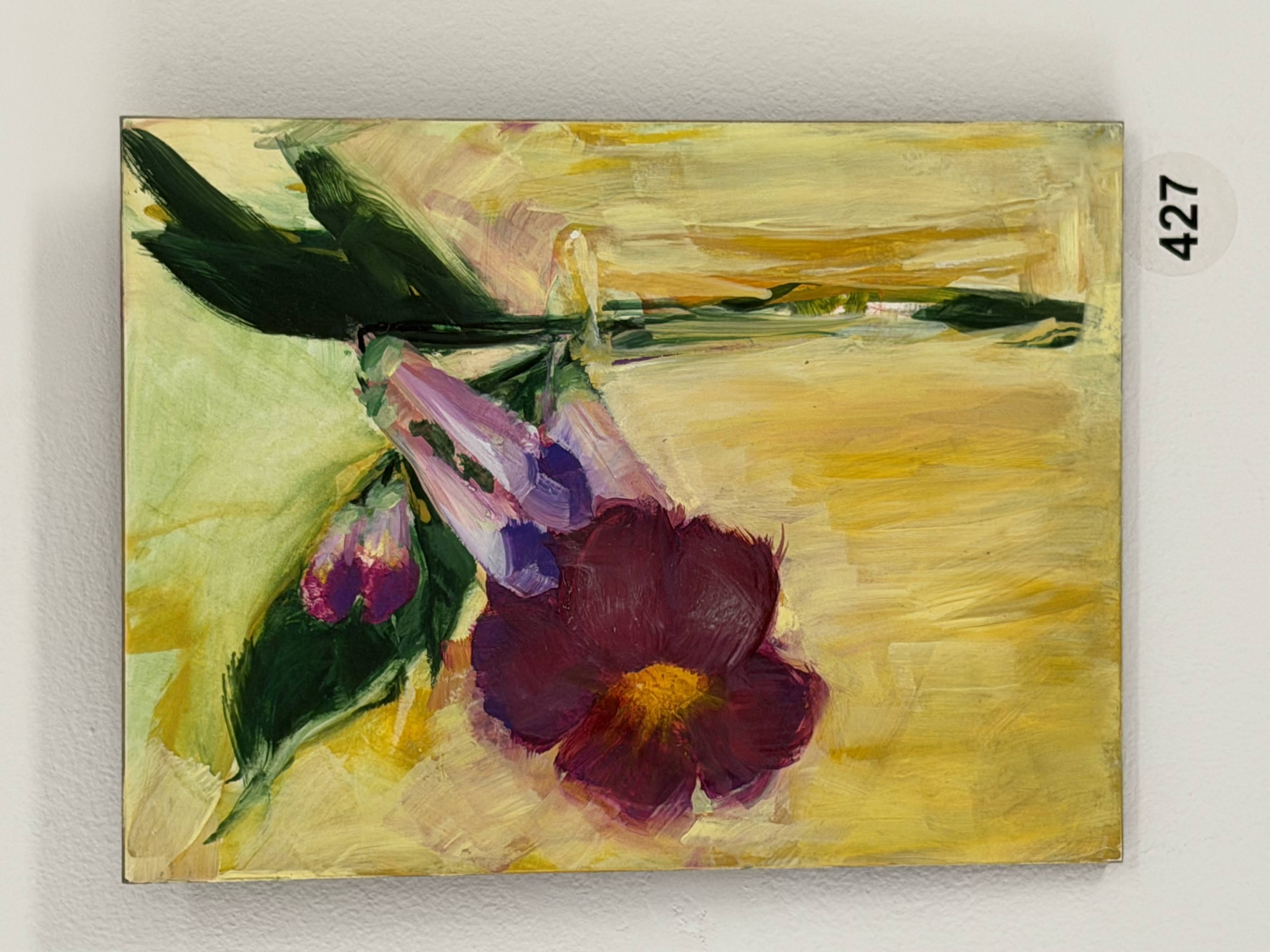 trumpet flower vase yellow