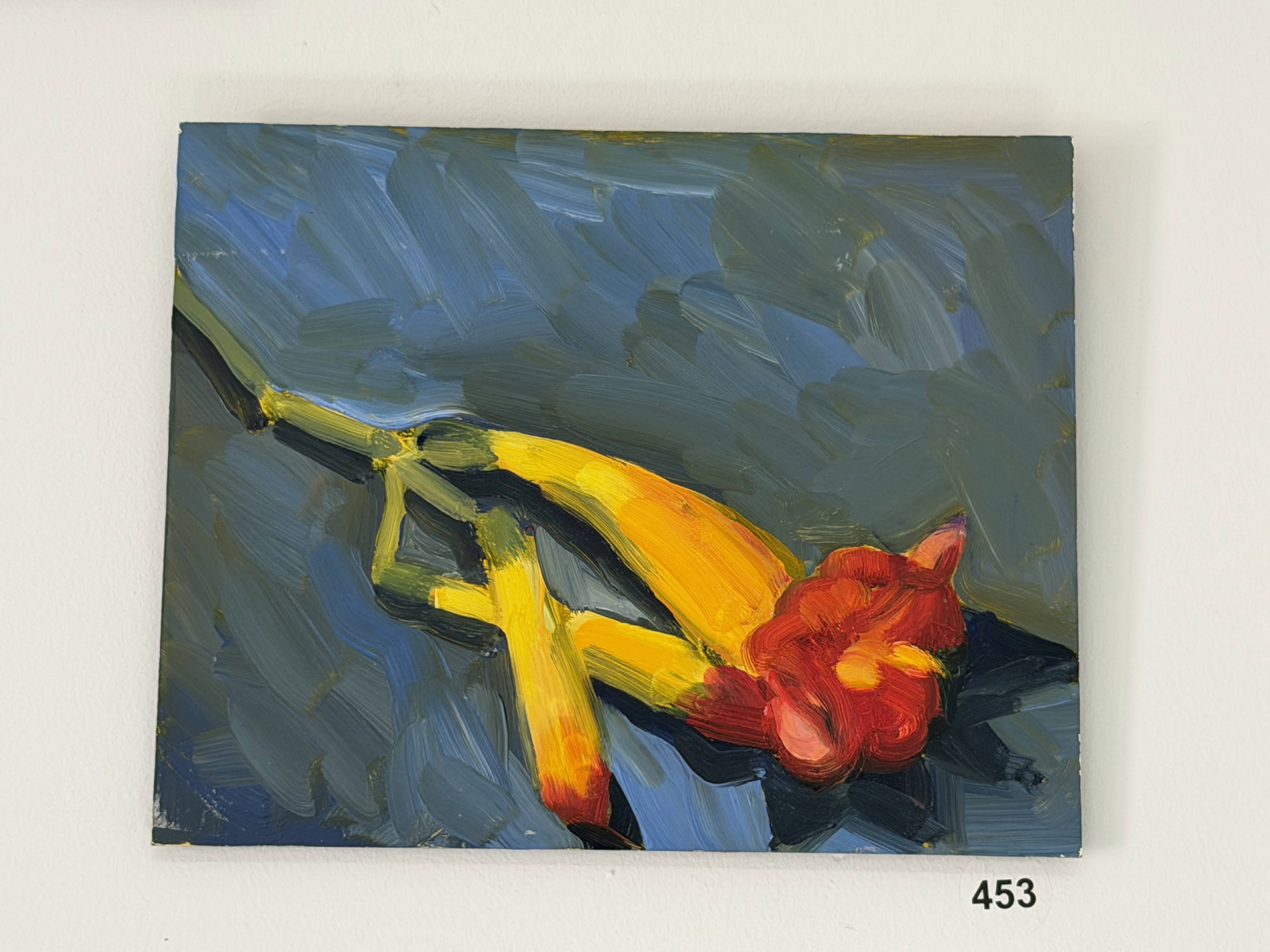 trumpet flower on panel