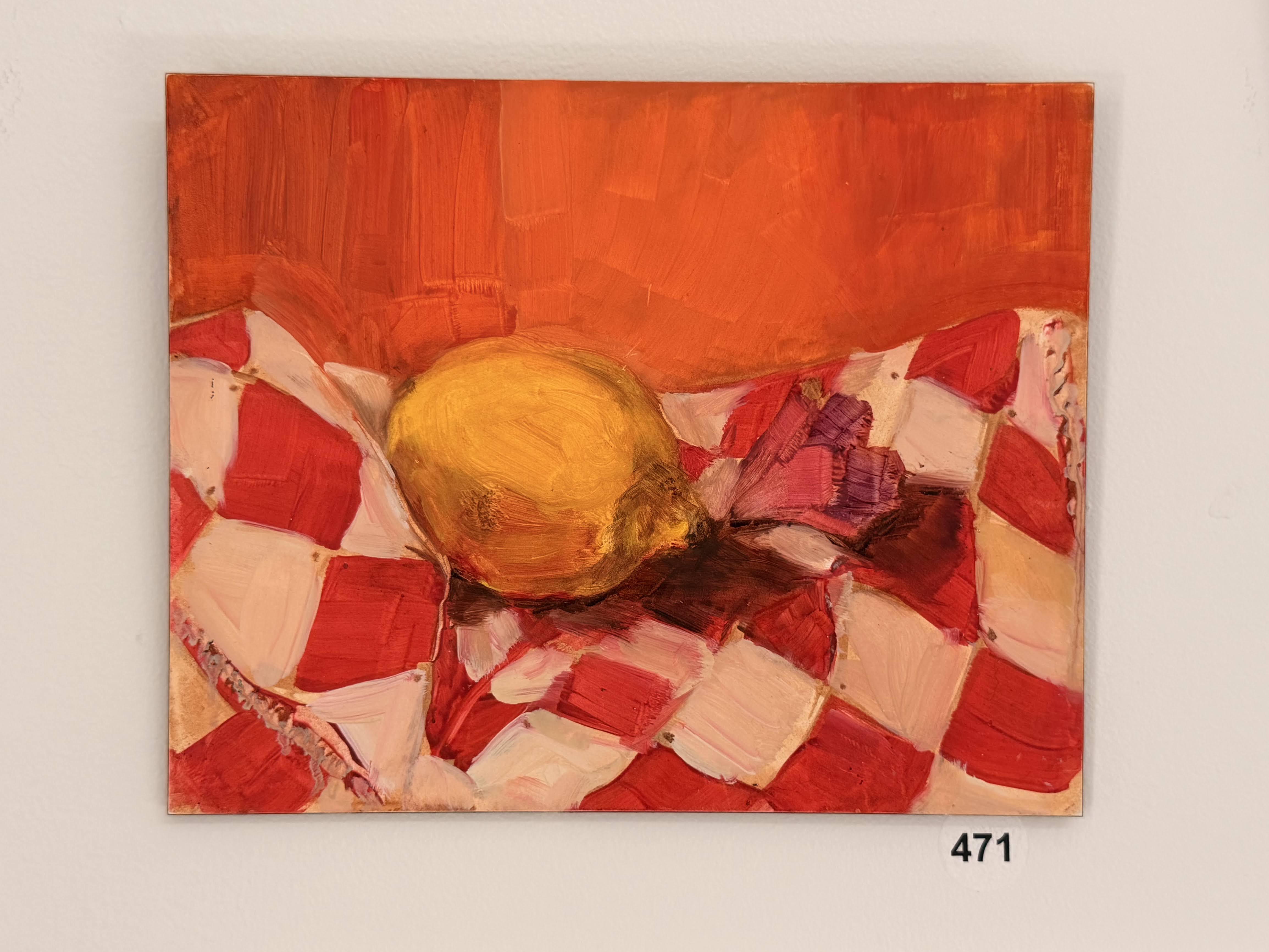 lemon checkered tablecloth