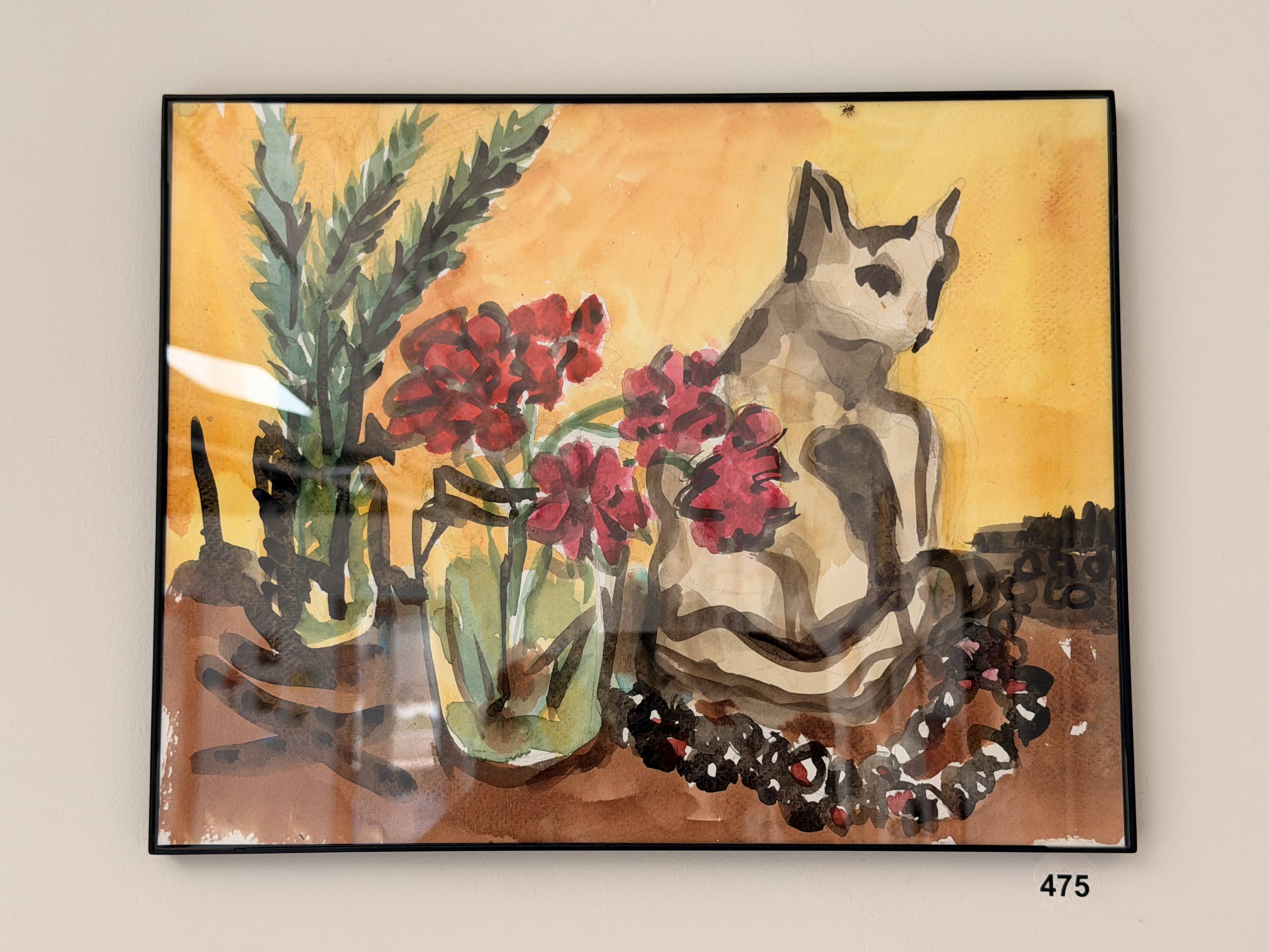 watercolor with cat