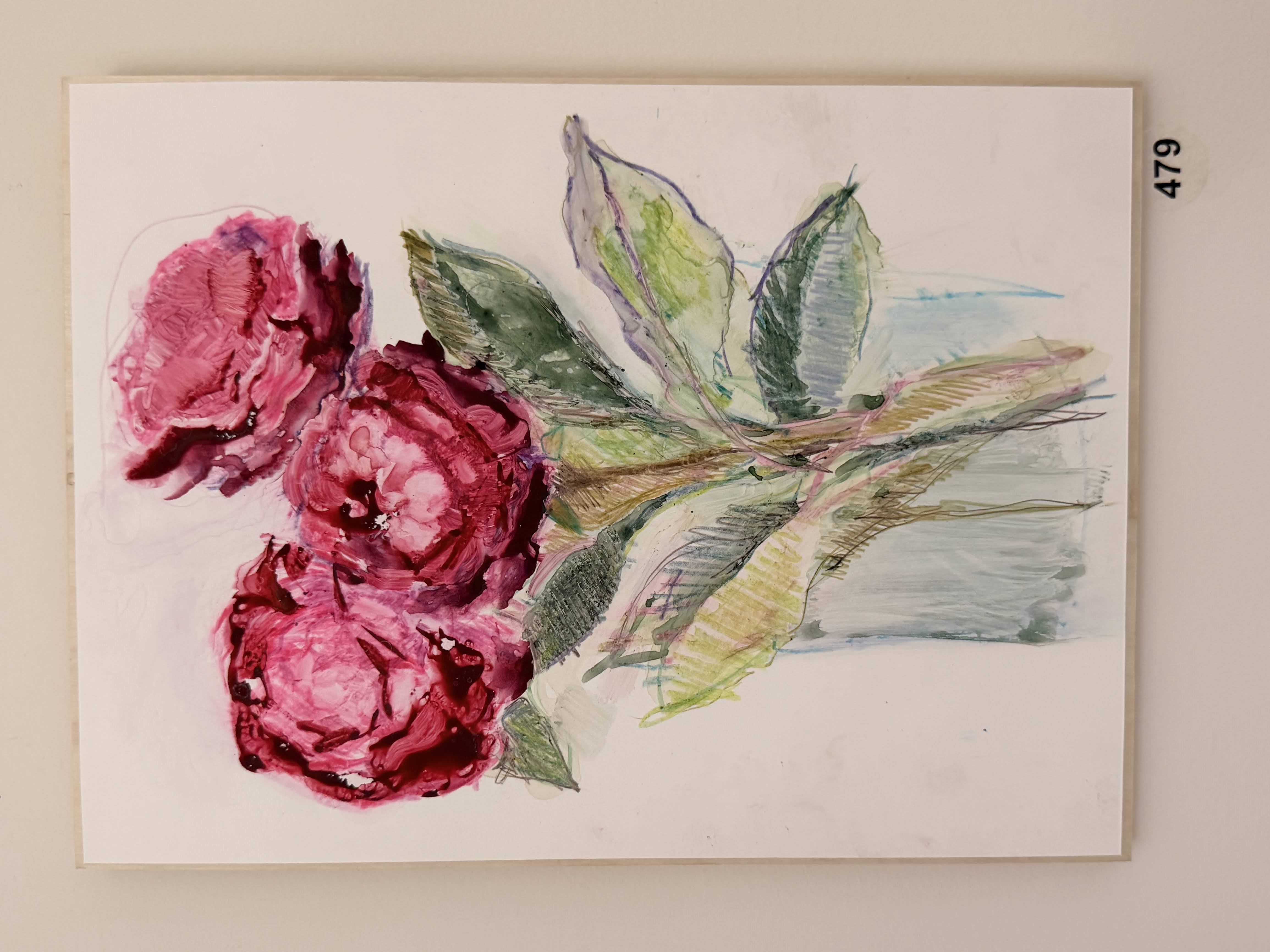 pink rose on Yupo