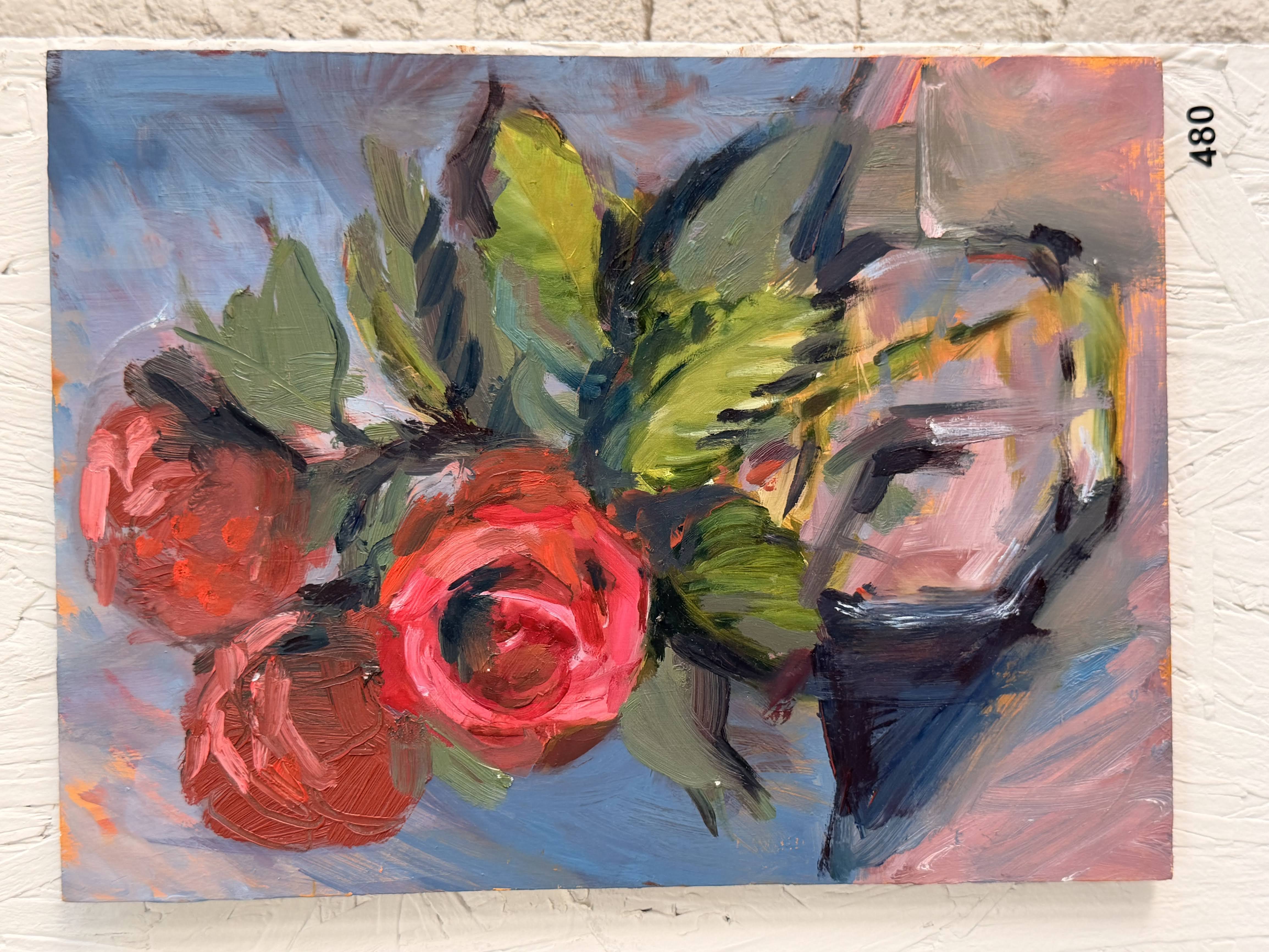 red roses green lime leaf