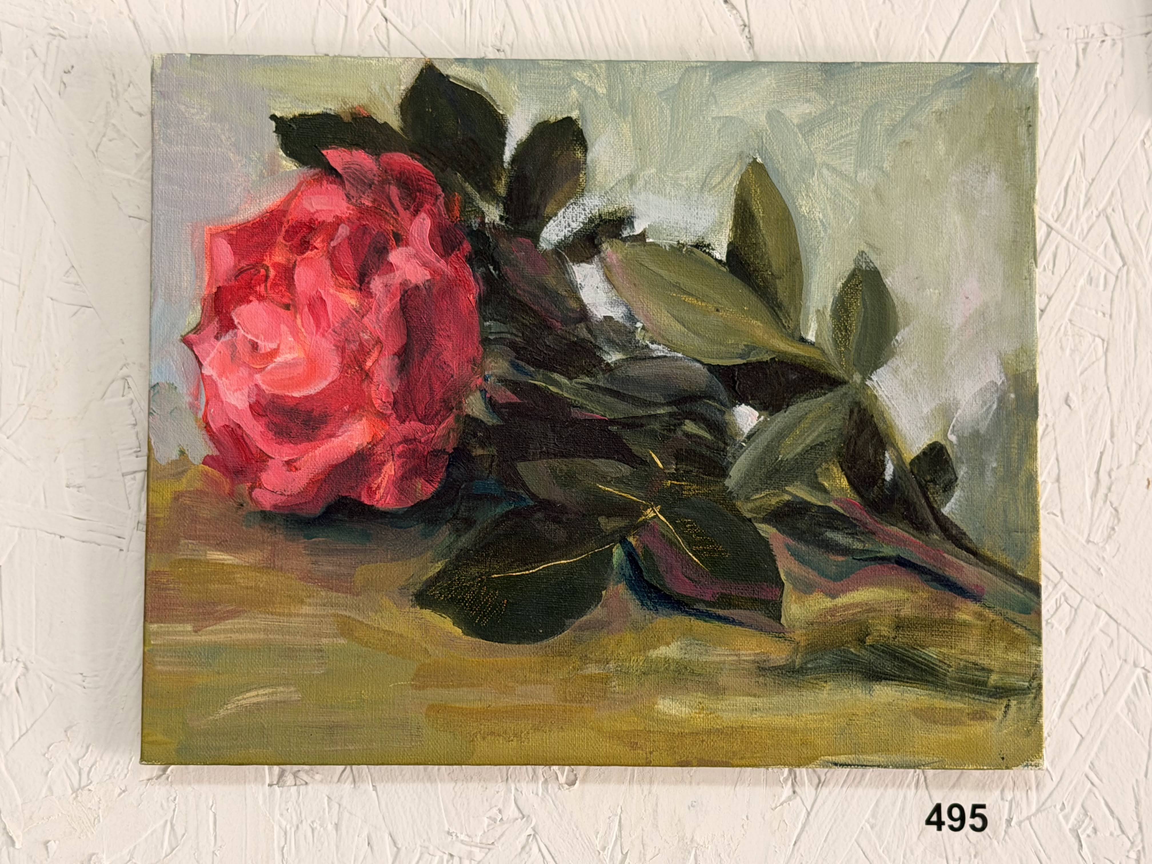 dark pink rose left