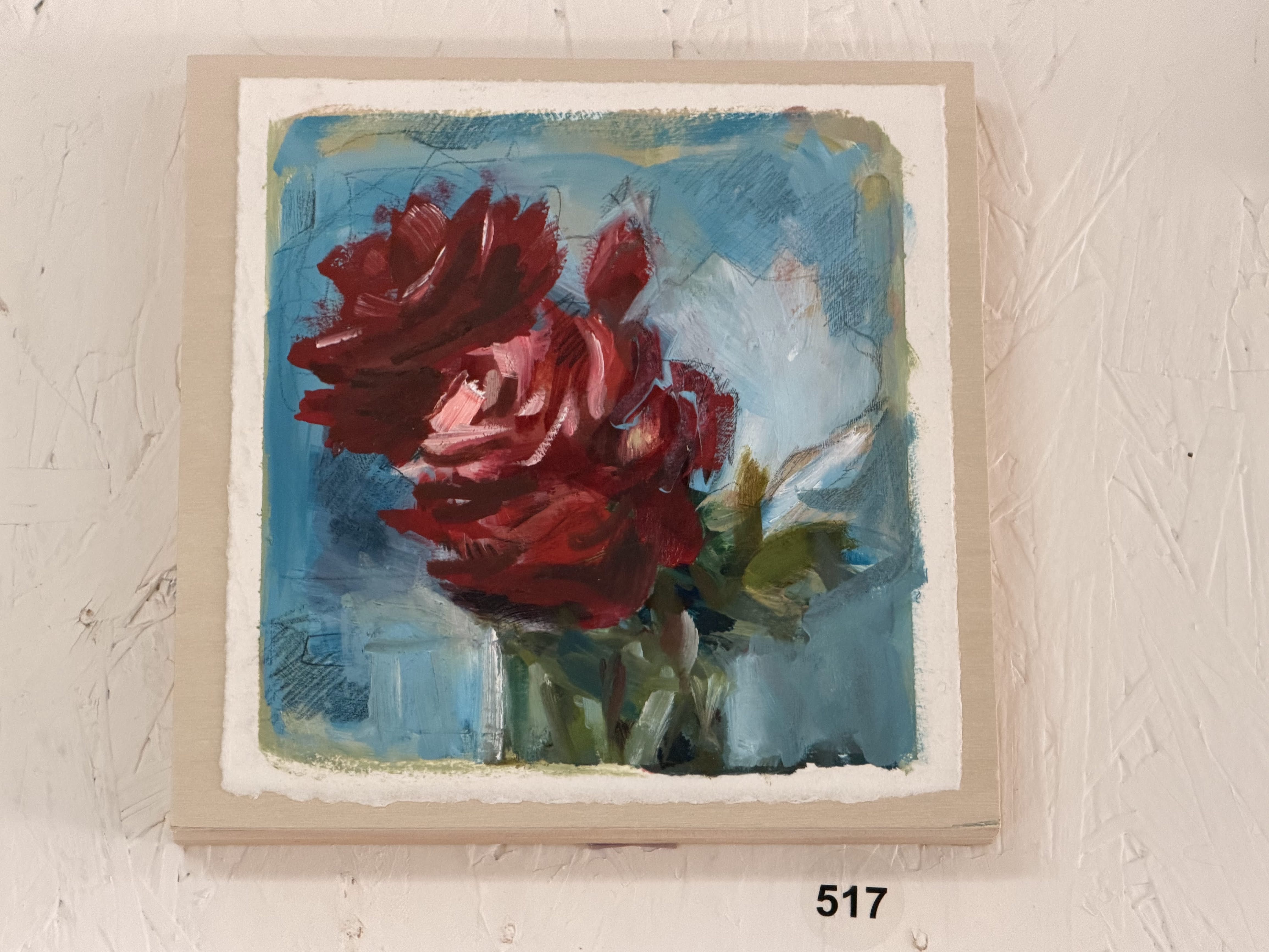 roses blue paper