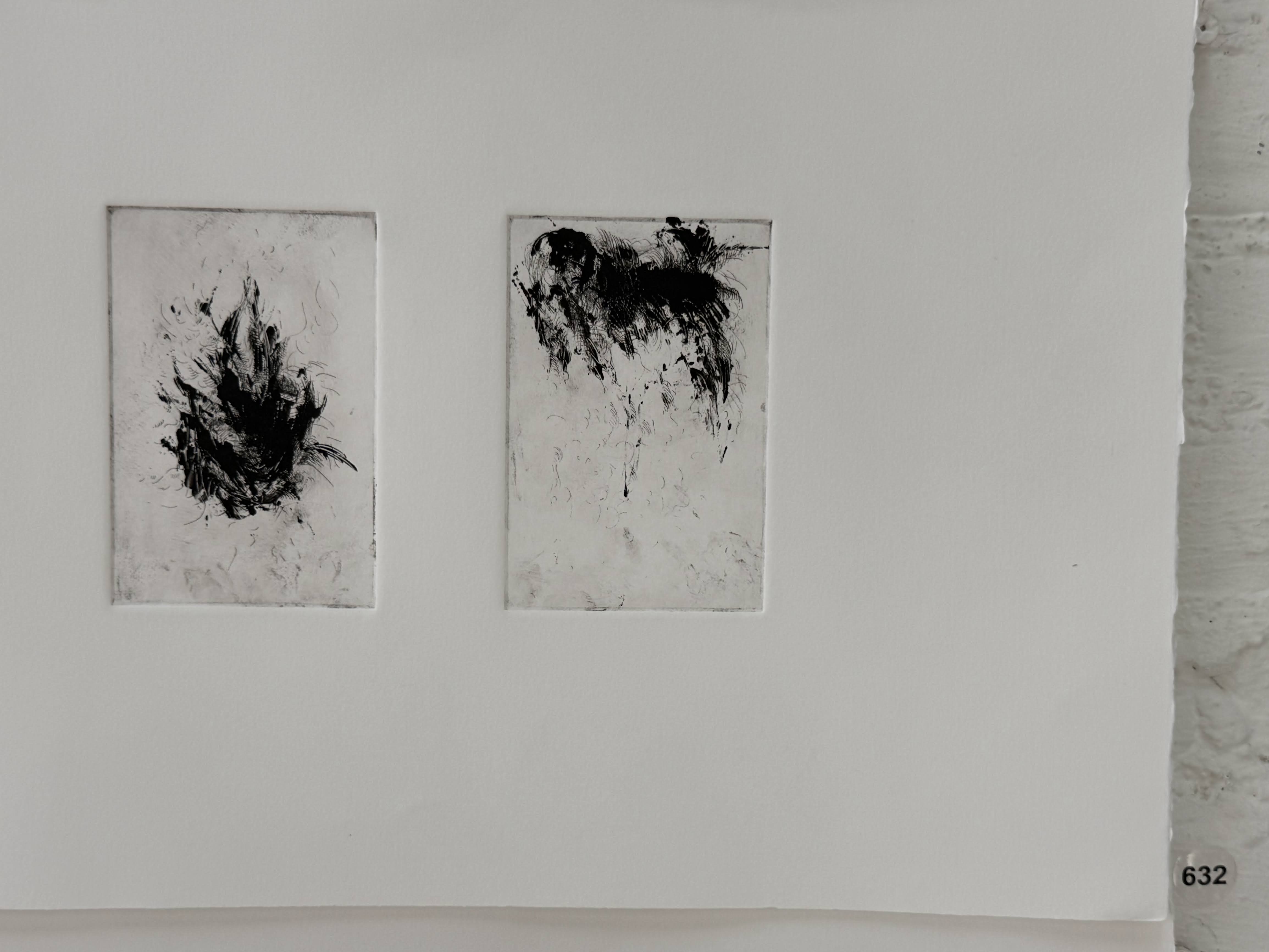 flame and smoke drypoint