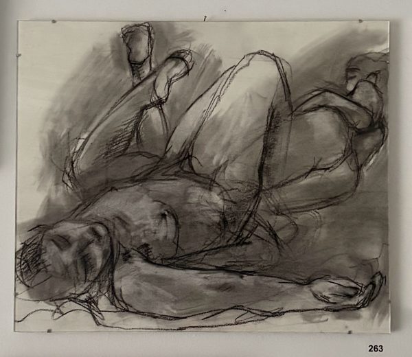 three figures feet up