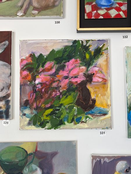 gladiola and cat