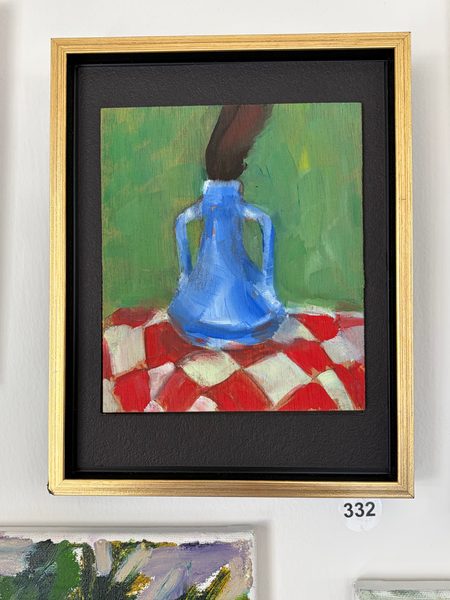 small checkered blue