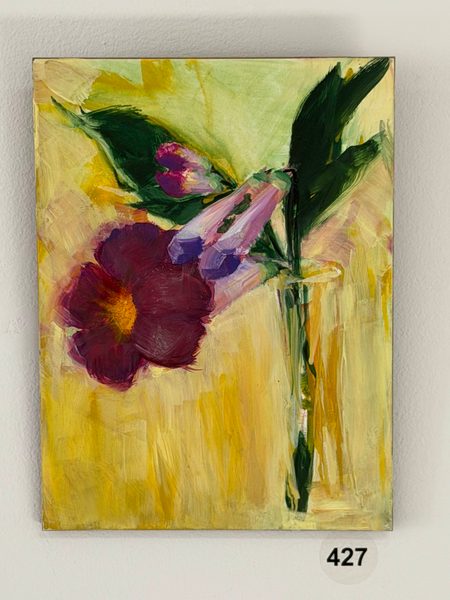 trumpet flower vase yellow