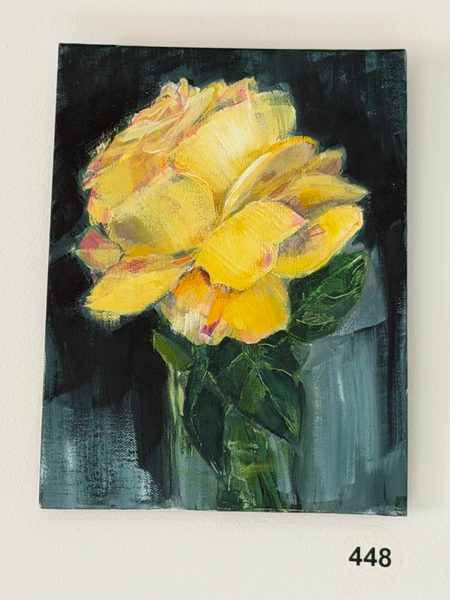 yellow rose green dark background
