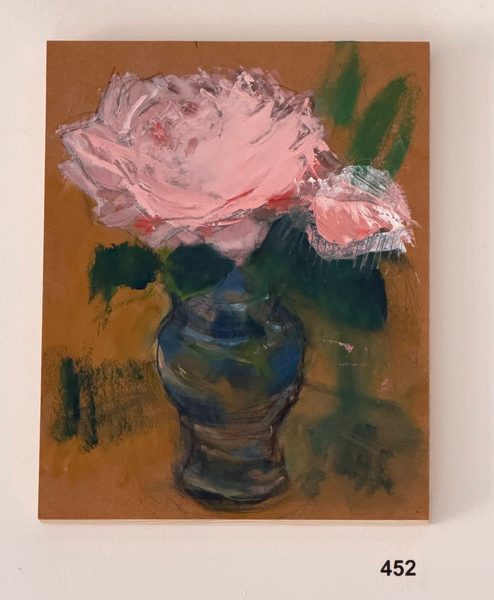 pink on carton red rose