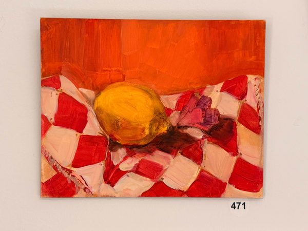 lemon checkered tablecloth