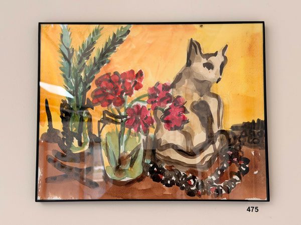 watercolor with cat