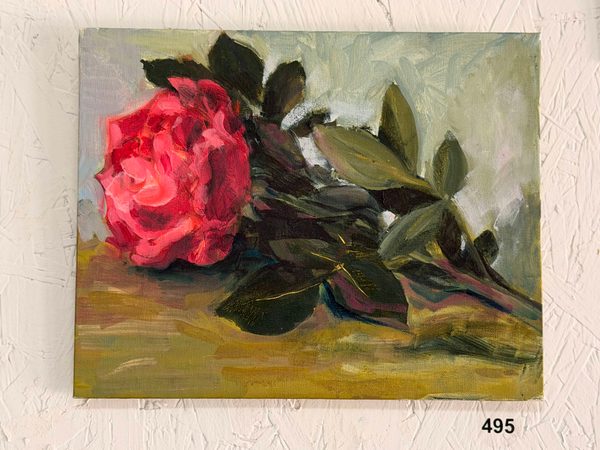 dark pink rose left